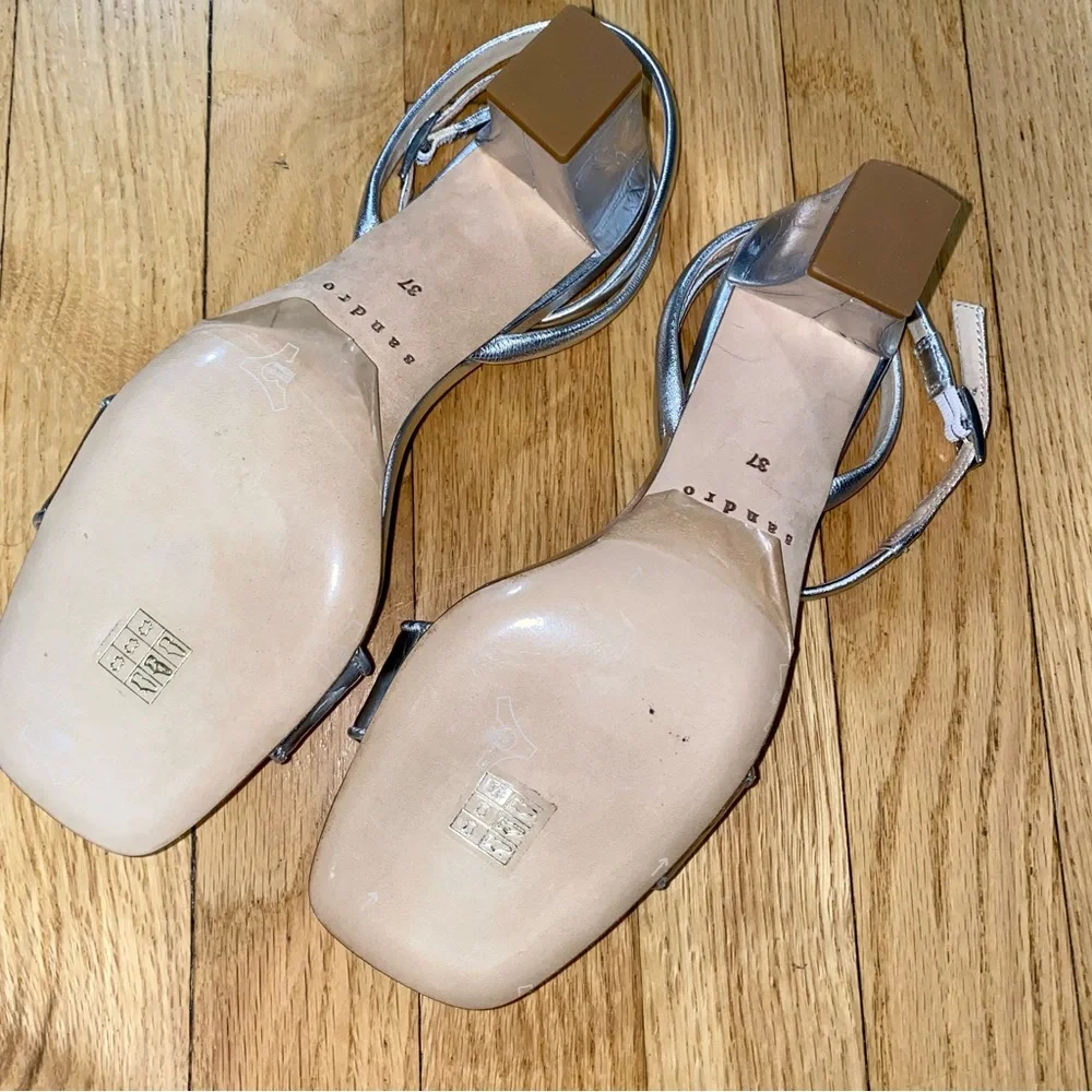 SANDRO Leather Sandals - Picture 10 of 11